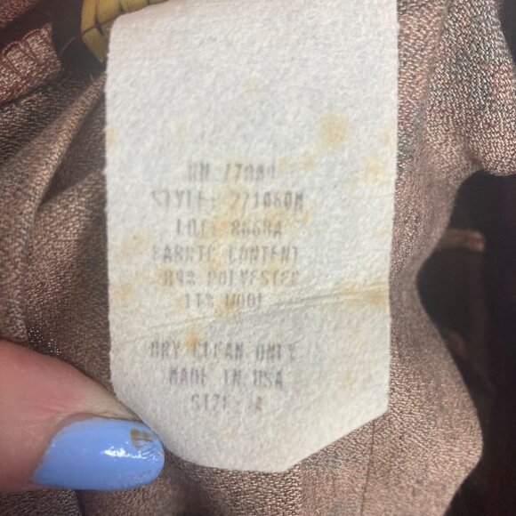 Vintage Toni Garment for CC Magic Pleated Skirt 27in Waist Brown Geometric - Picture 5 of 8